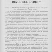 0596 - Page 593 - Revue des livres. Fabret. — Morphologie humaine et paradentose. (Chez L'auteur à Nice)