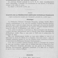 0619 - Page 616 - Bulletin de l'Association Générale des Dentistes de France. Fédération dentaire nationale. Assemblée générale du 5 juillet 1937 / Statuts de la fédération dentaire nationale française. Après modification adoptés par L'Assemblée générale du 5 juillet 1937