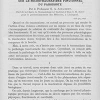 0650 - Page 645 - Travaux originaux. Sur le microtraumatisme fonctionnel du parodonte par le professeur N. A. Astachoff