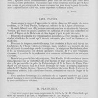 0691 - Page 686 - Nécrologie. M. René Drain / Paul Paul / M. B. Platschick