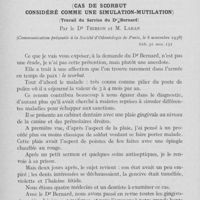 0013 - Page 12 - Travaux originaux. Sur une erreur de diagnostic (Cas de scorbut considéré comme une simulation-mutilation) par le Dr Thirion et M. Laran