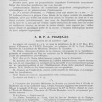 0048 - Page 47 - Sociétés scientifiques. Société de stomatologie de Paris. Séance du 20 décembre 1938 / A. R. P. A. Française. Réunion du 26 novembre 1938