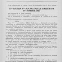 0054 - Page sans numérotation - Bulletin de l’Association Générale des Dentistes de France. Attribution du diplome d’état d’infirmiers ou d’infirmières