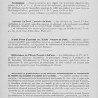 0321 - Page 316 - Nouvelles. Promotion militaire / Récompense / Concours à l’école Dentaire de Paris / Musée Pierre Fauchard de l’école Dentaire de Paris / Bibliothèque de l’école Dentaire de Paris / Admission de pharmaciens et de dentistes sous-lieutenants et lieutenants de reserve en situation d’activité aux Colonies