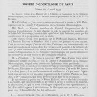 0427 - Page 420 - Sociétés scientifiques. Société d’odontologie de Paris. Séance du 1er avril 1939. Chimiothérapie par les sulfamides, par le Dr P. Rolland