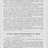 0431 - Page 424 - Sociétés scientifiques. Société de stomatologie de Paris. Séance du mardi 16 mai 1939 / Société odonto-stomatologique du Rhône. Séance du vendredi 21 avril 1939