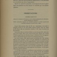 0066 - Page 66 - Observations. Première observation. (…) Ostéite épiphysaire suppurée de l'extrémité supérieure du fémur gauche et de l'extrémité inférieure du péroné droit. Mort