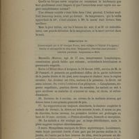 0072 - Page 72 - Observation. IV. (…) Ostéite et ostéomyélite du tibia droit. Trépanation ; résection sous-périostée ; infection purulente. Amputation. Mort