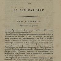0005 - Page 5 - Essai sur la péricardite. Chapitre premier. Définition et classification
