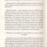 0010 - Page 10 - Première période / Deuxième période. 1° Maladies qui accompagnent ou qui précèdent la première exception des règles