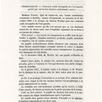 0045 - Page 45 - Observation II. Cataracte molle incomplète de l'oeil gauche, opérée par extraction linéaire scléroticale ; succès