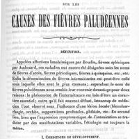 0007 - Page 7 - Essai sur les causes des fièvres paludéennes. Définition. I. Conditions de développement
