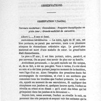 0062 - Page 62 - Observations. Observation I. Terreurs nocturnes ; convulsions ; frayeurs inexpliquées en plein jour ; grande mobilité de caractère