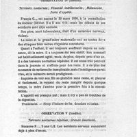 0067 - Page 67 - Observation IV. Terreurs nocturnes ; vivacité intellectuelle ; mélancolie ; perte d'appetit. Observation V. Terreurs nocturnes répétées ; grande émotivité