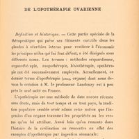 0023 - Page 21 - De l'opothérapie ovarienne. Définition et historique