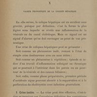 0076 - Page 74 - X. Valeur pronostique de la colique hépatique. 1. Crise isolée