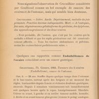 0130 - Page 128 - Quelques cas rapportés comme Endothéliomes de l'ovaire coïncident avec un cancer gastrique