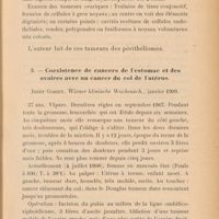 0135 - Page 133 - 3 - Coexistence de cancers de l'estomac et des ovaires avec un cancer du col de l'utérus