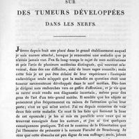 0005 - Page 1 - Observations sur des tumeurs développées dans les nerfs