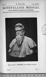 Buste du Dr J. Grasset, par Antonin Injalbert - Hommage au Pr Grasset - Montpellier médical