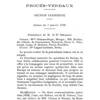 0019 - Page 3 - Procès-verbaux. Section Parisienne. Séance du 7 janvier 1939