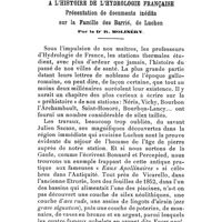 0028 - Page 12 - Contribution à l'histoire de l'hydrologie française. Présentation de documents inédits sur la Famille des Barrié, de Luchon. Par le Dr R. Molinéry