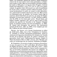 0075 - Page 59 - Comptes rendus bibliographiques. Marceillac, Notes historiques sur le vieil hôpital de Grisolles, Bull. archéol., hist. et artistique de la Soc. Archéol. de Tarn-et-Garonne, T. LXII, 1934, p. 53-71. / Delval, Les lépreux et la liturgie Cambrésienne au début du XVIIe siècle, Mém. de la Soc. d'émulation de Cambrai, T. LXXXII, p. 179-197. / M. Fosseyeux, Les premiers budgets municipaux d'assistance, La taxe des pauvres au XVIe siècle (Extr. de la Revue d'hist. de l'Eglise de France, 1934), Paris, 1934, 28 p. in-8°