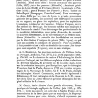 0076 - Page 60 - Comptes rendus bibliographiques. M. Fosseyeux, Les premiers budgets municipaux d'assistance, La taxe des pauvres au XVIe siècle (Extr. de la Revue d'hist. de l'Eglise de France, 1934), Paris, 1934, 28 p. in-8°. / A. C. Monteiro, Les doctrines médicales de William Cullen au Portugal, Archeion, Vol. XVII, 2-3, avril-septembre 1935, p. 176-202. / M. Gille, Petite histoire d'une grande découverte, Revue pratique de biologie appliquée de Hallion, juin 1935, p. 167-173