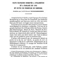 0085 - Page 69 - Faits cliniques observés à Strasbourg et à Haslach en 1362 et suivis de formules de Remèdes. Publiés par le Dr Ernest Wickersheimer
