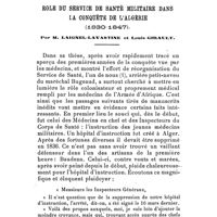 0212 - Page 196 - Rôle du service de santé militaire dans la conquête de l'Algérie (1830-1847). Par M. Laignel-Lavastine et Louis Girault