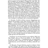 0225 - Page 209 - Glanes bibliographiques. Lejeune, Les Mareschal, Chronique médicale, 42e année, n° 11, 1er novembre 1935, p. 277-287. / J. Rousset, Ex-libris médicaux lyonnais (Supplément aux Albums du Crocodile), Lyon, Impr. réunies, 1935, in-8, non paginé. / Calendini, le Curé de Crosmières et son médecin, Bull. de la Soc. d'Agric., Sc. et Arts de la Sarthe, T. LV, 1935-36, 1er fascic. p. 120-123. / Ch. Metzger, François Rabelais, angevin et médecin, Archives méd. d'Angers, 38e année, n° 12, décembre 1935, p. 177-183