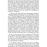 0229 - Page 213 - Glanes bibliographiques. Gandilhon et Clech, La médecine légale au XVIIIe siècle, un constat de viol en Bretagne, gazette médicale du Centre, 15 mars 1936, p. 3-4. / L. Dujardin, Un hôpital temporaire de campagne au XVIIIe s., Chronique médicale, 43e année, n° 4, 1er avril 1936, p. 81-84. / M. Gille, Un préservatif contre la Syphilis au XVIIIe siècle, Revue pratique de Biologie appliquée de Hallion, avril 1936, p. 106-111. / J. Ch. Herpin, Figures berrichonnes du passé, Jean Méry, 1647-1722, Le berry médical, 5e année, 1° 17, 1er trim. 1936, p. 131-149