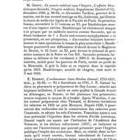 0235 - Page 219 - Glanes bibliographiques. M. Gille, Homo vermiculosus, Revue de biologie appliquée de Hallion, n° 7, juillet 1937, p. 206-211. / M. Genty, Un procès médical sous l'Empire, L'affaire Baudelocque-Sacombe, Progrès médical, Supplément illustré n° 12, décembre 1936, p. 89-92. / E. Bomboy, L'embaumeur Jean-Nicolas Gannal, 1791-1852, ibid., p. 92-95