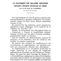 0029 - Page 11 - Le traitement des maladies nerveuses pendant l'époque coloniale au Pérou. Par le Pr Juan B. Lastres, .