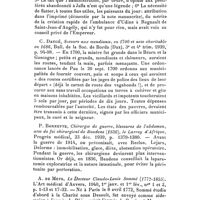 0080 - Page 62 - Comptes rendus bibliographiques. J. Godart, Quelques notes inédites du baron Larrey, Progrès médical, n°s 9-10, 2 mars 1940, p. 173-178. / C. Daugé, secours aux mendiants, en 1700 et acte charitable en 1686, Bull. de la Soc. de Borda (Dax), 3e et 4e trim. 1939, p. 94-98. / P. Bonnette, chirurgie de guerre, blessures de l'abdomen, acte de foi chirurgical de Baudens (1836), le Larrey d'Afrique, Progrès médical, 23 déc. 1939, p. 1379-1380. / A. de Mets, Le Docteur Claude-Louis Sommé (1772-1855). L'Art médical d'Anvers, 1940, 1er janv. et 1er fév., n°s 1 et 2, p. 1-13 et 17-32