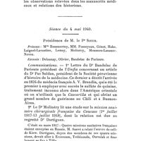 0084 - Page 66 - Chroniques de la Société. Section parisienne. Séance du 6 avril 1940. / Séance du 4 mai 1940