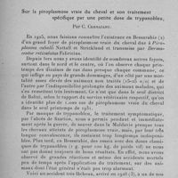 0032 - Page 18 - Séance du 13 janvier 1932. Communications. Cas de fièvre récurrente observés à Dakar et dans ses environs. - Découverte de l'Ornithodore agent de transmission de l'infection, par C. Durieux. / Sur la piroplasmose vraie du cheval et son traitement spécifique par une petite dose de trypanobleu, par C. Cernaianu