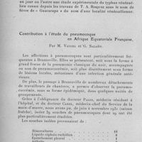 0072 - Page 58 - Séance du 13 janvier 1932. Mémoires. Le typhus exanthématique guatémaltèque doit être identifié au typhus exanthématique mexicain, par J. Raynal. / Contribution à l'étude du pneumocoque en Afrique Equatoriale Française, par M. Vaucel et G. Salaün