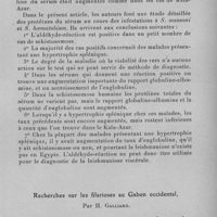 0183 - Page 167 - Séance du 10 février 1932. Communications. Recherches sur la globuline du sérum au cours des schistosomoses. Par Khalil (M. Bey) et Hassan (A.). Résumé français. / Recherches sur les filarioses au Gabon Occidental, par H. Galliard