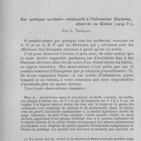 0250 - Page 234 - Séance du 9 mars 1932. Communications. La « sérofloculation palustre » de Henry dans la trypanosomiase caméline et la leishmaniose canine expérimentales, par F. Trensz. (Institut Pasteur d'Algérie.). / Sur quelques accidents consécutifs à l'infestation filarienne, observés au Gabon (1929-31), par L. Thoulon