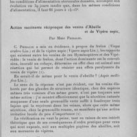 0601 - Page 581 - Séance du 8 juin 1932. Communications. Influence de la température et de la nutrition larvaire sur le développement de Culex pipiens (race autogène), par H. Gaschen. / Action vaccinante réciproque des venins d'abeille et de vipère aspic, par Mme Phisalix