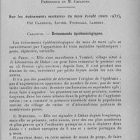 0693 - Page 669 - Société de l'Ouest-Africain. Séance du dimanche 3 avril 1932. Sur les événements sanitaires du mois écoulé (mars 1932), par Cazanove, Advier, Fournials, Lambert