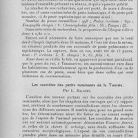 0734 - Page 710 - Séance du 6 juillet 1932. Communications. Les puces domestiques à Tananarive (note complémentaire), par J. Fonquernie. / Les coccidies des petits ruminants de la Tunisie, par L. Balozet