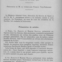 0815 - Page 789 - Société des sciences médicales de Madagascar. Séance du 26 avril 1932. Présentation de malades