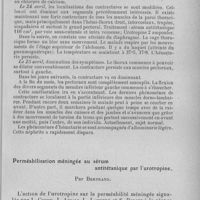 0845 - Page 819 - Société de l'Ouest-Africain. Séance du 29 mai 1932. Communications. Un cas de tétanos localisé suivi de guérison, par R. Feyte. / Perméabilisation méningée au sérum antitétanique par l'urotropine, par Bertrand