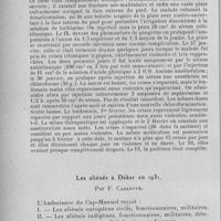 0846 - Page 820 - Société de l'Ouest-Africain. Séance du 29 mai 1932. Communications. Perméabilisation méningée au sérum antitétanique par l'urotropine, par Bertrand. / Les aliénés à Dakar en 1931, par F. Cazanove