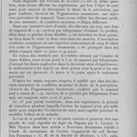 0919 - Page 893 - Séance du 12 octobre 1932. Communications. Recherches sur l'action préventive du naganol dans le surra expérimental équin à Trypanosoma annamense, par J. Cèbe