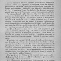 0031 - Page 13 - Séance du mercredi 11 janvier 1933. Communications. Un cas de tuberculose chez un ours des cocotiers (Ursus malayanus Raffles), par A. Urbain et P. Bullier