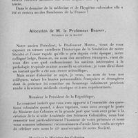 0134 - Page 110 - Célébration du 25e anniversaire de la Société de Pathologie Exotique. Séances des 8 et 9 février 1933. Allocution de M. le Professeur J. Rodhain... / Allocution de M. le Professeur Brumpt.