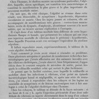 0159 - Page 135 - Célébration du 25e anniversaire de la Société de Pathologie Exotique. Séances des 8 et 9 février 1933. Séance de travail du 8 février. Etiologie et traitement des infections intestinales des pays chauds. Sur la pathogénie et sur le traitement des infections dites intestinales, (rapport introductif), par le prof. G. Sanarelli. 9. - Le mécanisme pathogénique de l'algidité cholérique. L'épitalaxie cholérique : phénomène allergique